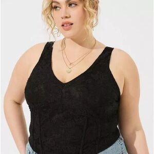 Torrid Black Textured Tank Top
